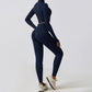 High waist elastic yoga jacket three-piece set