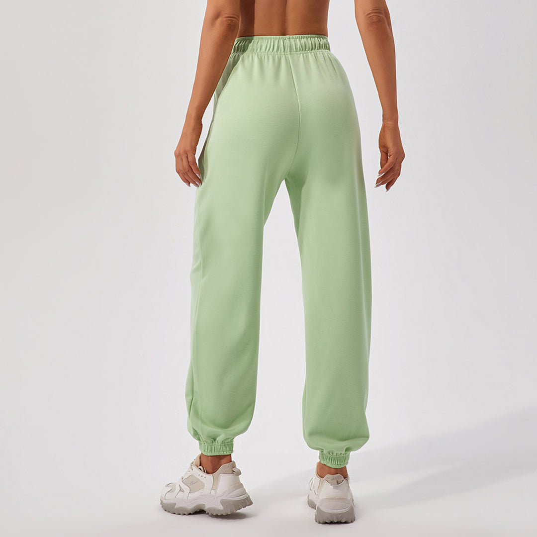 Pantalon de jogging droit ample taille haute