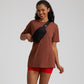 Solid color high stretch short-sleeved sports top