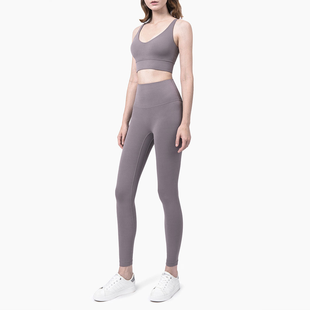 Ensemble deux pièces soutien-gorge de sport uni + legging