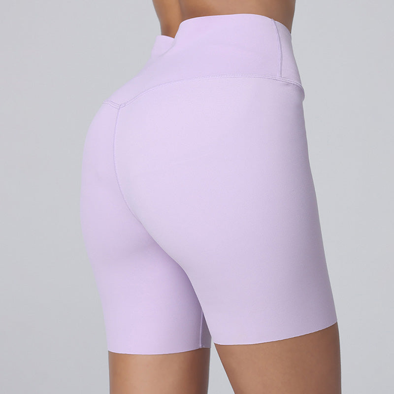 Tight high-waist hip-lifting quick-drying anti-curling shorts