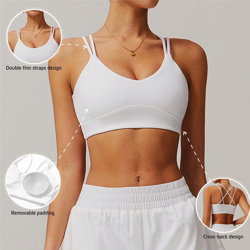 Cross back yoga outdoor running fitness sports bra