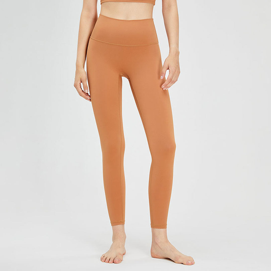 Leggings de yoga de sport taille haute de couleur unie