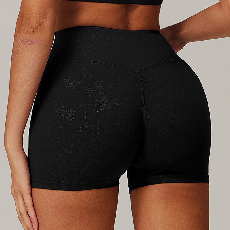 gold stamping High-waisted sports shorts