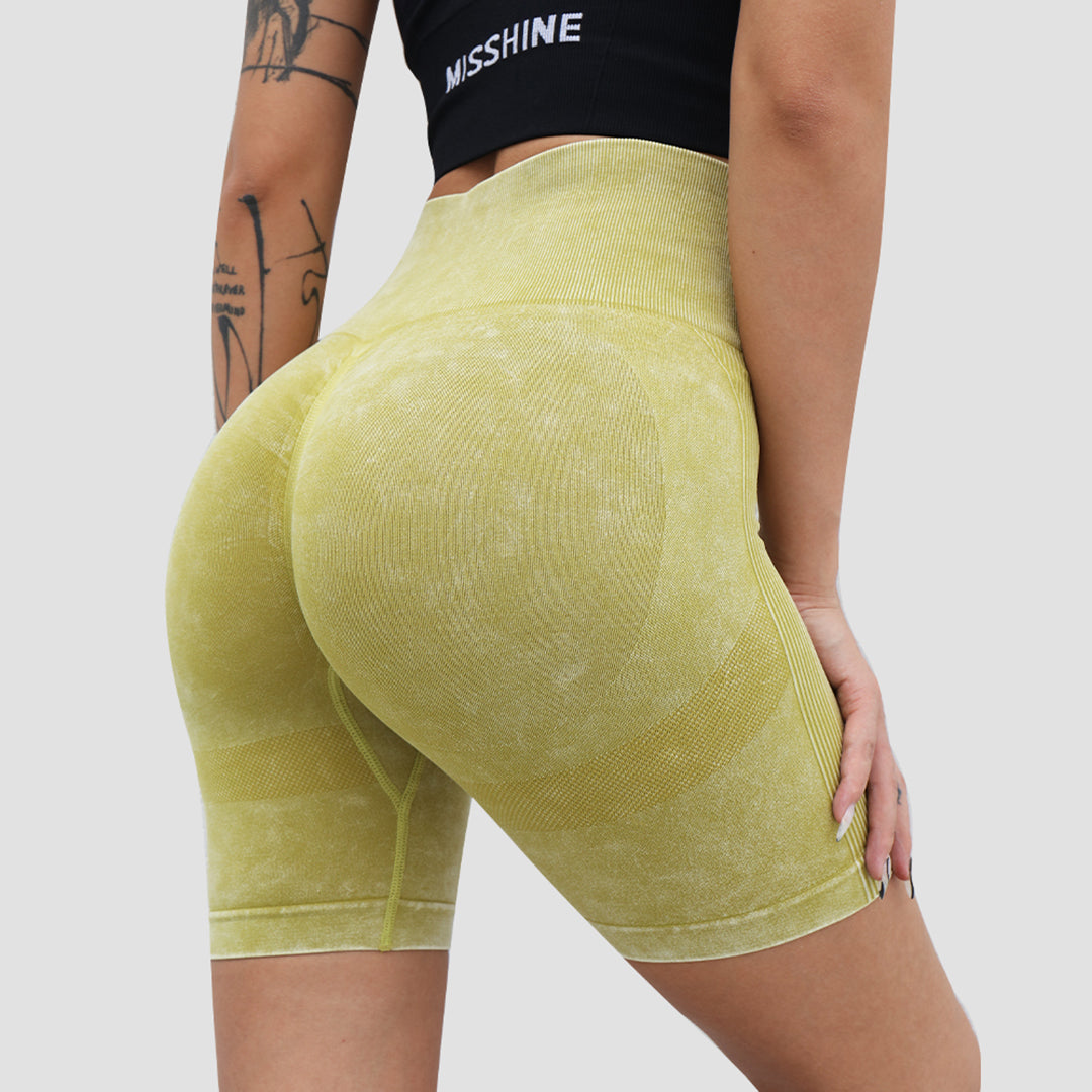 Short de sport taille haute sans couture