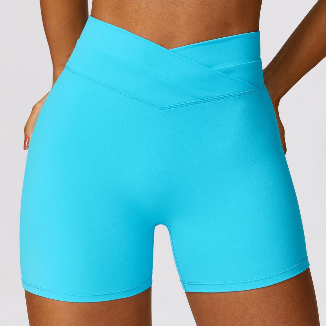 Peach hip high waist yoga shorts