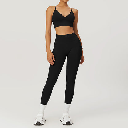 Seamless High-waisted Sports Bra + Legging 2 Pieces Set