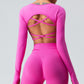 Seamless Cross back Long sleeve Crop Top